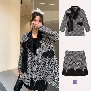 Iris Boutique IT2022N01 Big bows blazer-skirt set Set váy áo blazer