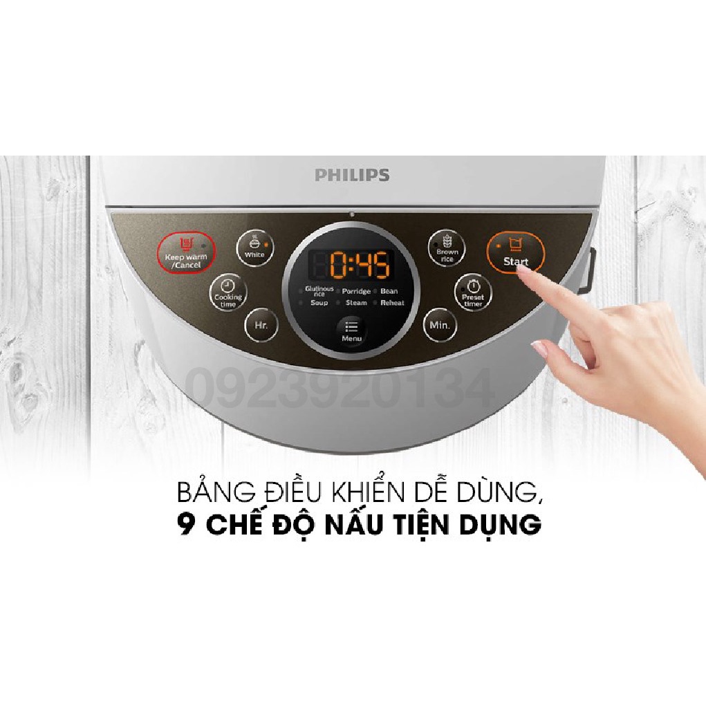 [Mã ELHADEV giảm 4% đơn 300K] Nồi cơm điện tử Philips 1.8 lít HD4515