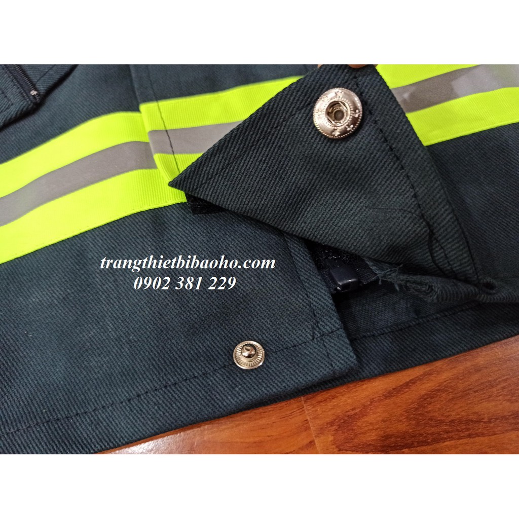 Quần áo phòng cháy chữa cháy màu xanh TT56 - hình thật