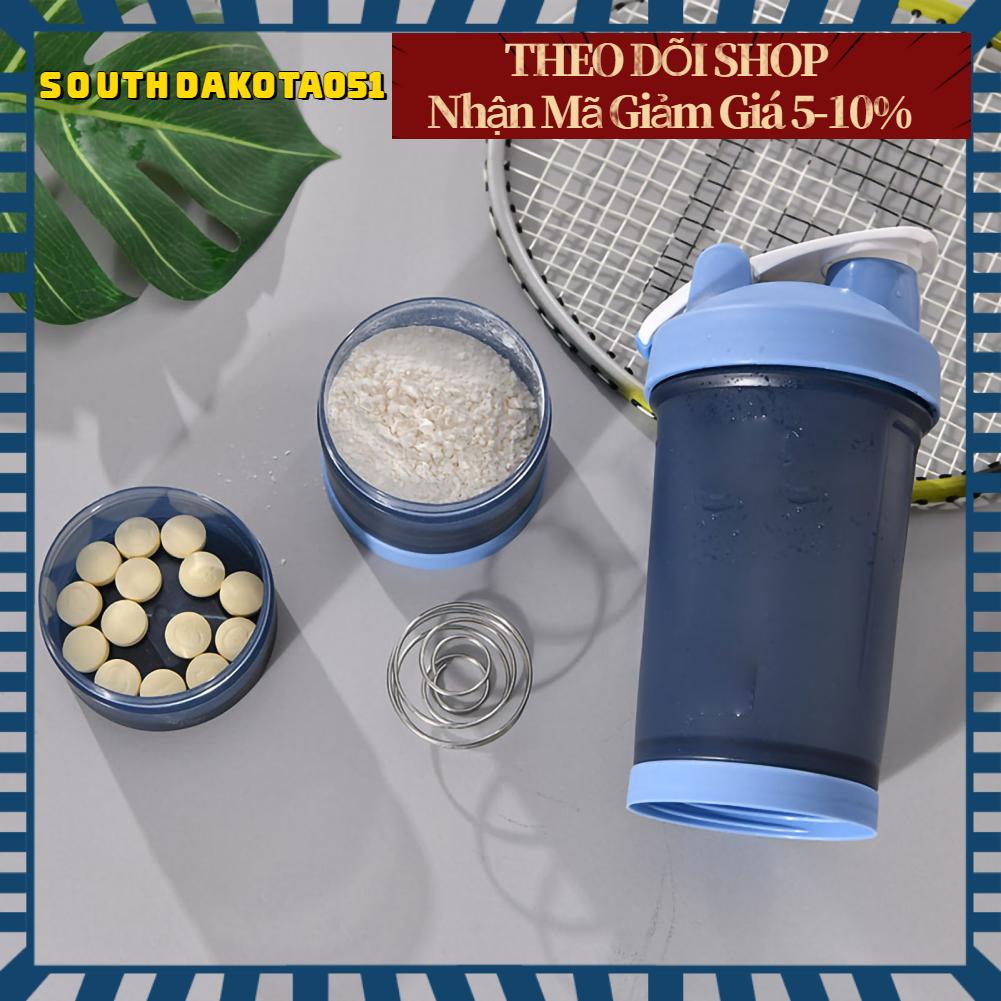Southdakota051 Cốc nước thể dục Di động Công suất lớn Chống bụi Ba lớp Miệng thao có nắp đậy
