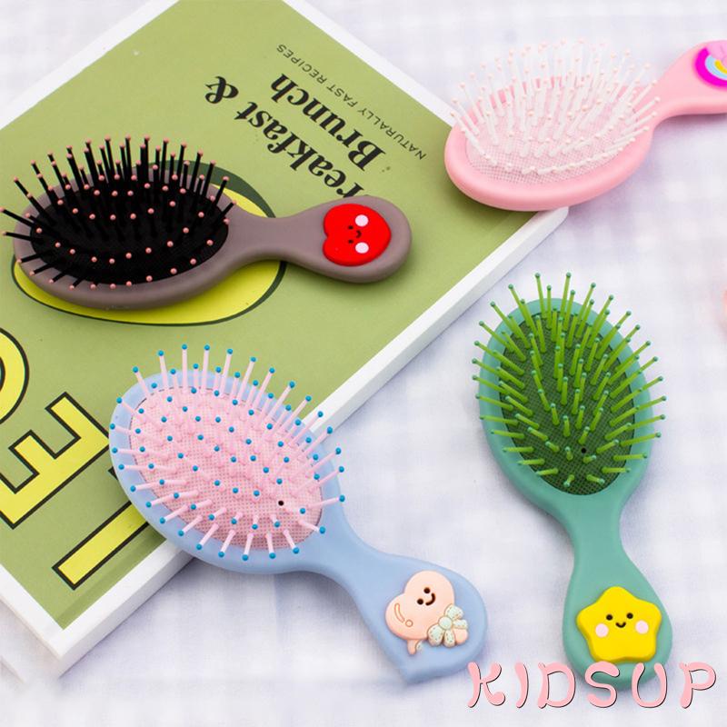 [Hàng mới về] Lược chải tóc túi khí mini massage da đầu bằng nhựa gắn hình đáng yêu cho nữ