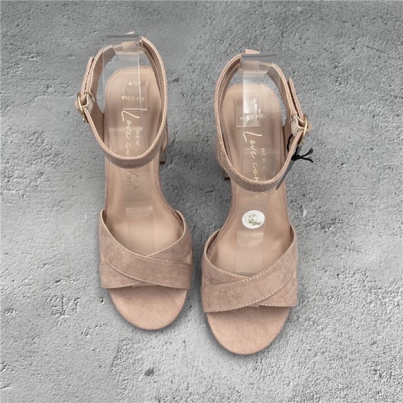 Sandal nữ cao gót New Look hồng phấn G5
