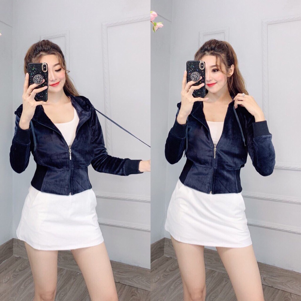 (HÌNH MẪU CHỤP THẬT ) ÁO KHOÁC NHUNG FORM LỬNG VẢI NHẬP CỰC HOT TẠI LANA