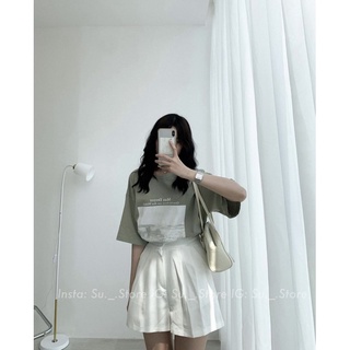 Quần short vải cạp chun ống xếp ly basic