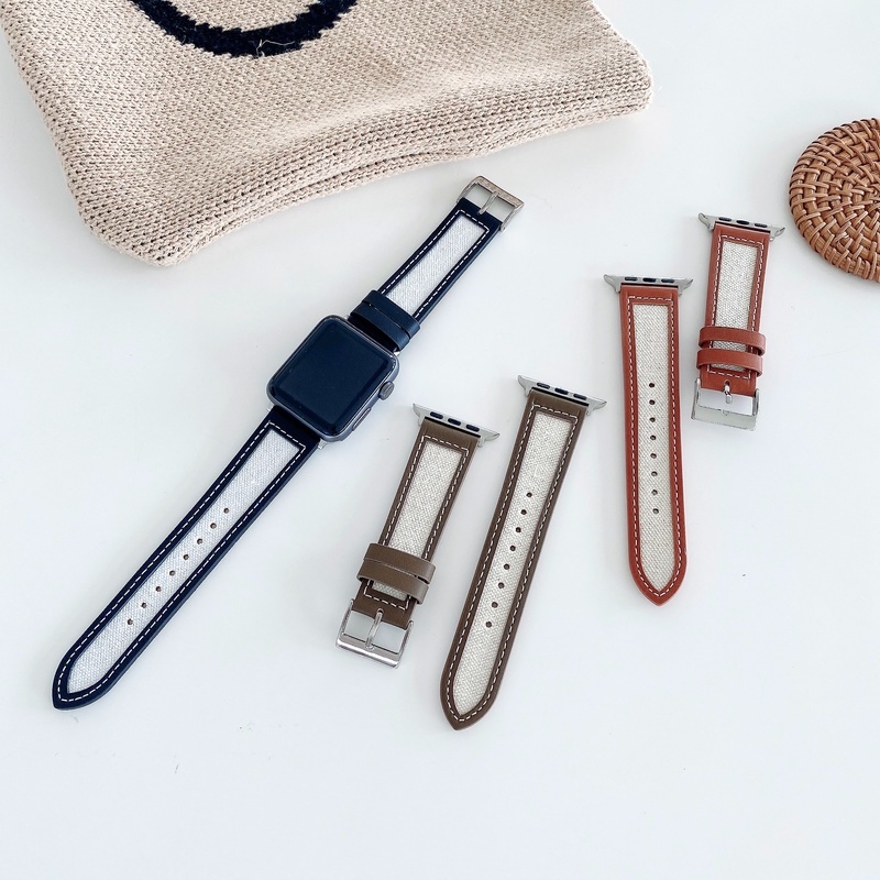 Dây đeo da thanh lịch thích hợp cho đồng hồ thông minh Apple Watch Series 7 6 SE 5 4 3 40mm 44mm 38mm 42mm 41mm