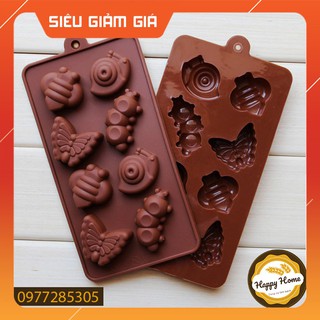 Dụng cụ làm bánh - Khuôn silicon làm kẹo socola nhiều hình dạng con côn trùng
