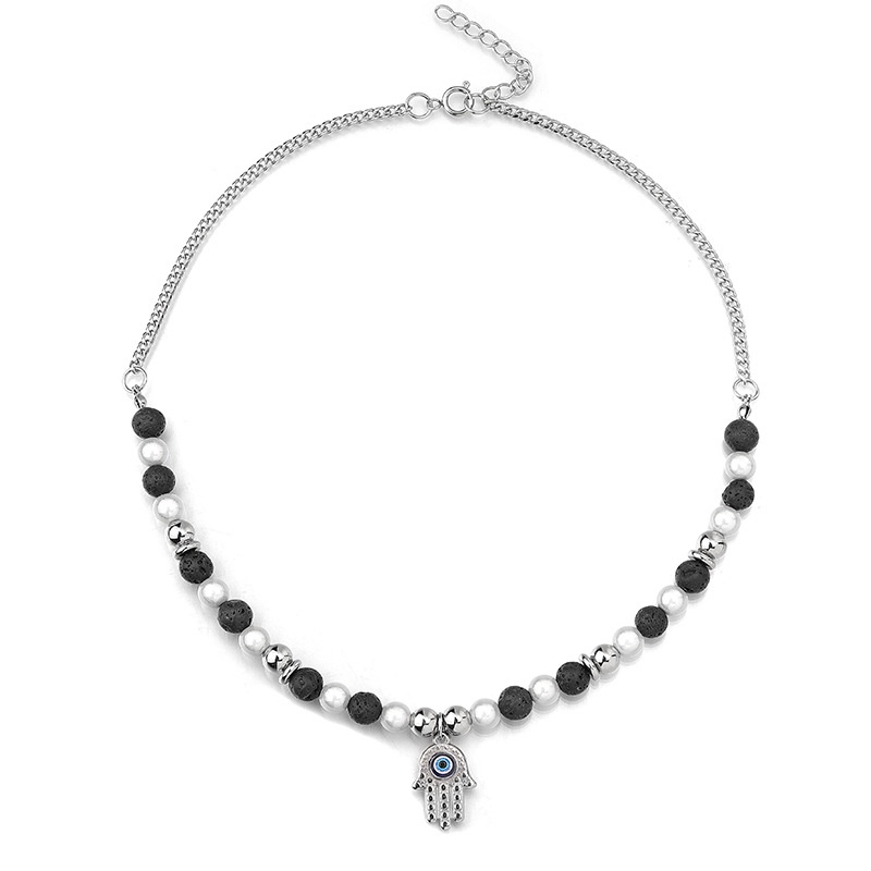 Dây chuyền bi mix đen trắng mắt ai cập cực bền bỉ 100 năm không hỏng mama king