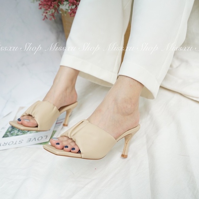 Giày guốc nữ quai nhúm gót nhọn 7cm thời trang MYSS - SU67