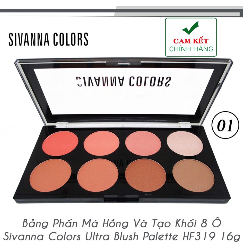 Bảng má Sivana 8 màu chuyên dùng cho makeup