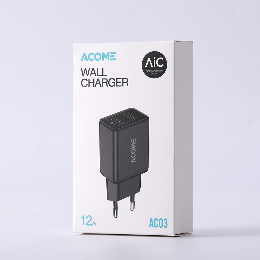 Cốc sạc ACOME 2 Cổng USB Sạc Nhanh 2.4A - AC03 - BẢO HÀNH 1 ĐỔI 1