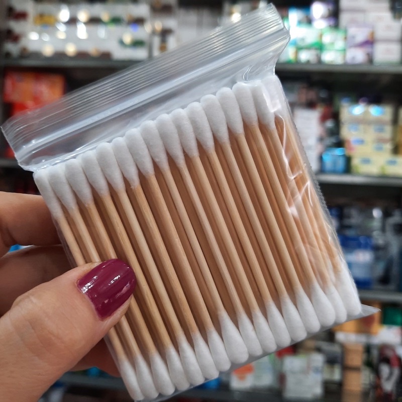Gói 80 Tăm Bông Thân Gỗ Tiện Lợi THÂN THIỆN VỚI MÔI TRƯỜNG