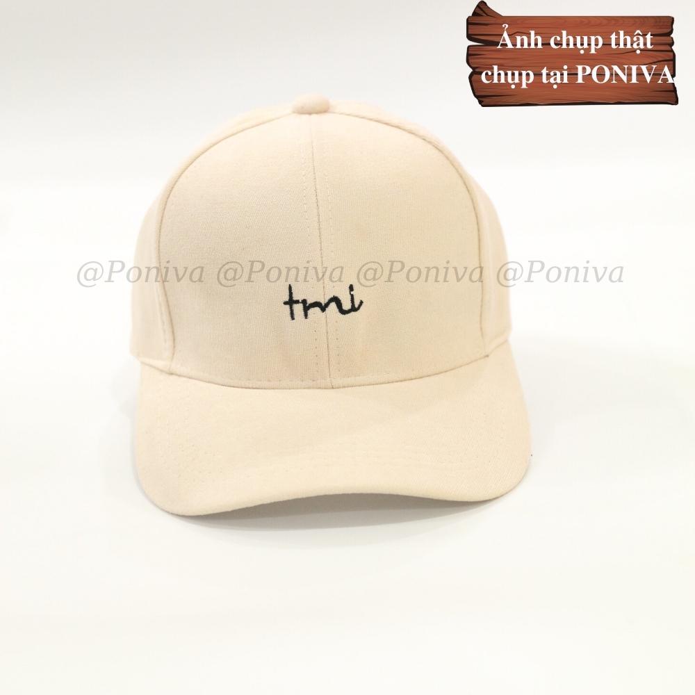 Mũ lưỡi trai ❤️ Nón kết thêu chữ Tmi chất vải nhung mịn form unisex  phong cách Ulzzang Thời trang PONIVA siêu hot