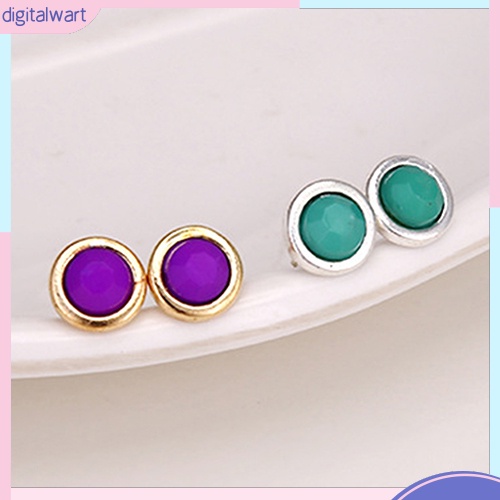 Set 6 cặp khuyên tai thiết kế hình học độc đáo nhiều màu sắc cá tính dành cho nữ