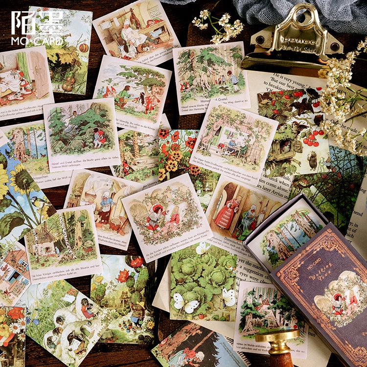 Hộp 60 miếng dán sticker phong cách vintage sáng tạo dùng trang trí sổ tay, studio hoặc làm phụ kiện chụp ảnh