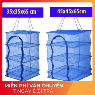 Lồng Lưới phơi thực phẩm phơi cá, phơi rau củ an toàn vệ sinh thực phẩm - lồng treo 4 tầng