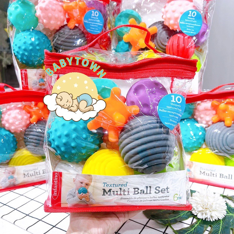 Set 6 - 10 banh cảm giác INFANTINO TEXTURED MULTI BALL SET
