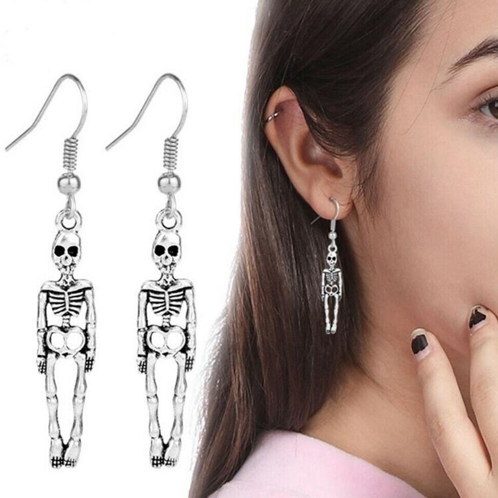 Bông tai hình bộ xương phong cách Halloween cho nữ