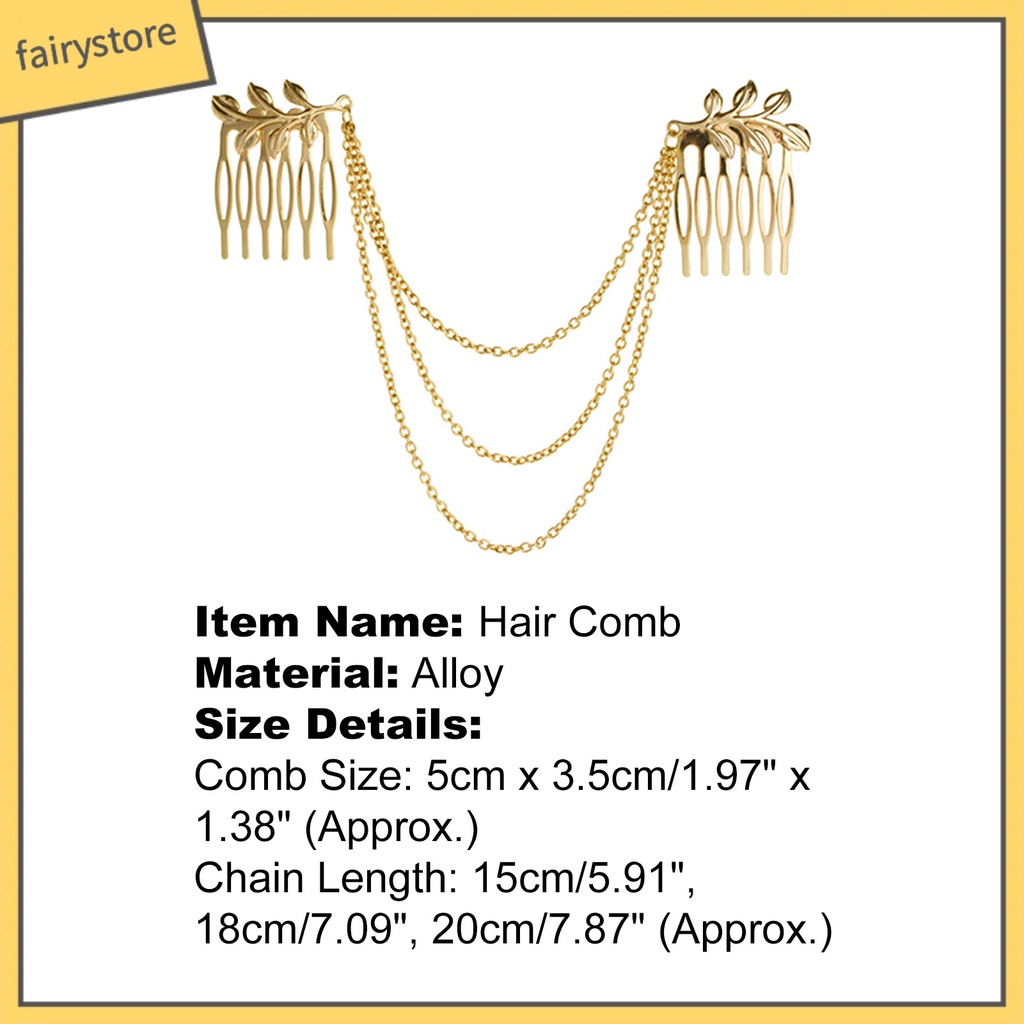 Lược cài tóc hình chiếc lá đính đá thời trang thanh lịch dành cho nữ