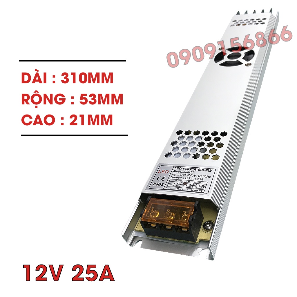 Nguồn 12v 25A - siêu mỏng