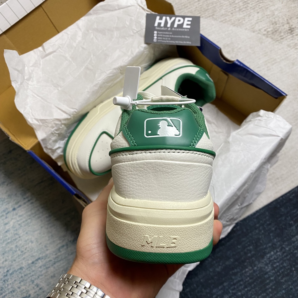 Giày sneaker MLB Chunky Liner Yankees New York White Green (Trắng/Xanh) - Bản 1:1 | HYPE Sneaker