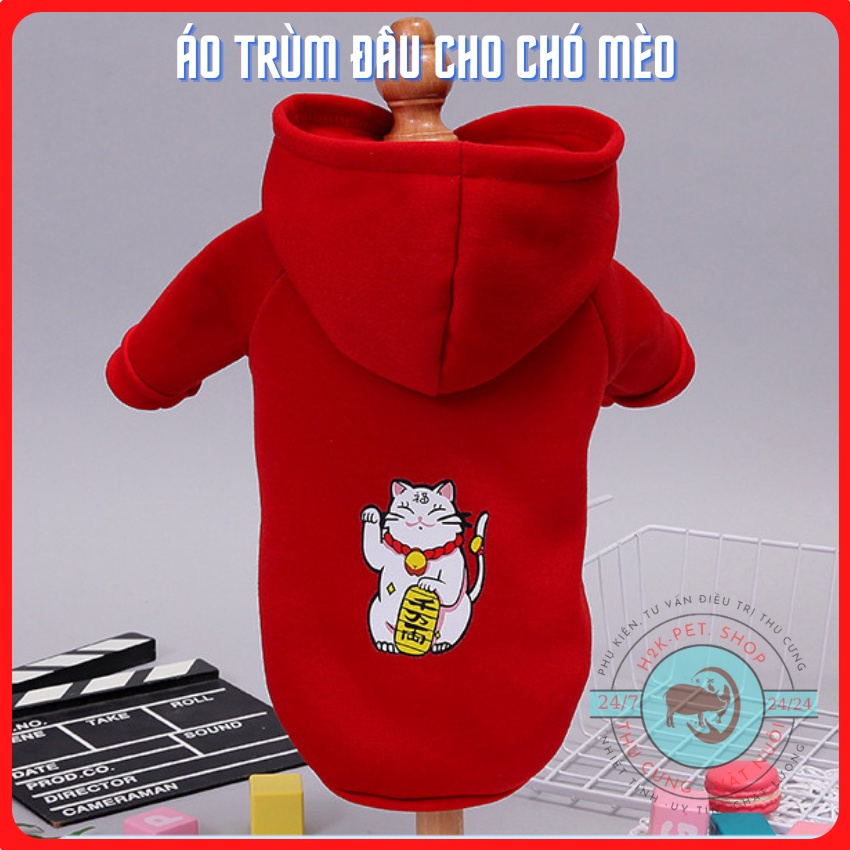 [MẪU MỚI 2021] Áo Cho Chó Mèo Mùa Đông, Áo Hoodie Dành Cho Thú Cưng, Vải cotton Mềm Mại, Dễ Chịu Cho Vật Nuôi