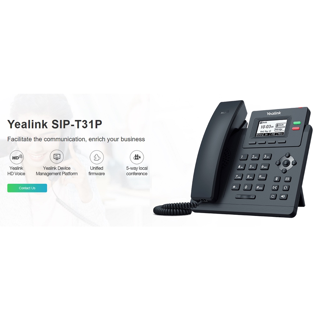 Điện thoại VoIP Yealink SIP-T31P, SIP-T30