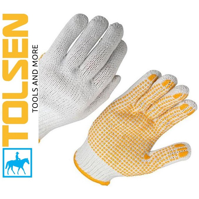 Bao Tay Dệt Kim Đốm Găng Tay Bảo Hộ Lao Động Làm Vườn size XL Garden Gloves TOLSEN 45006