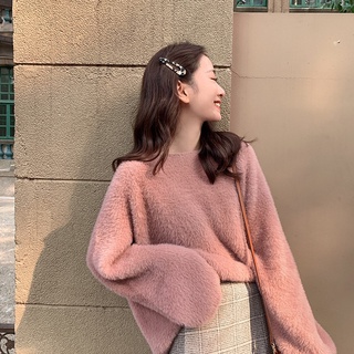 HÀNG SẴN_Áo Len Lông Thỏ Cổ Tròn