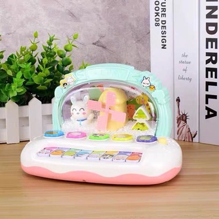 Đồ chơi đàn Piano cối xay gió tung tuyết có đèn sáng đáng yêu cho bé
