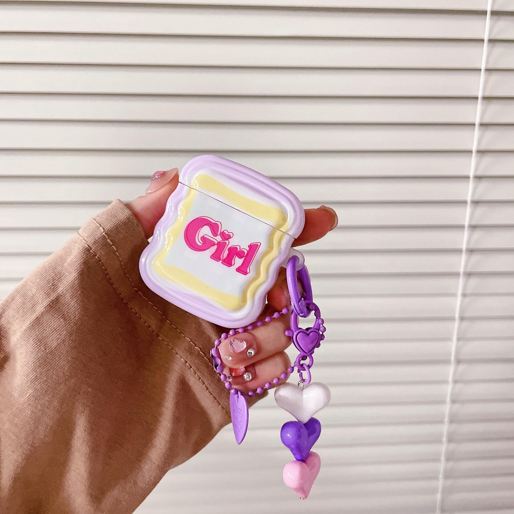 Vỏ Bảo Vệ Hộp Sạc Tai nghe không dây AirPods Pro 1 / 2 3 2021 gen3 Bằng Silicon Màu Kẹo Họa Tiết Kẻ Sọc Dễ Thương Kèm Dây Đeo Sợi Xích Thời Trang