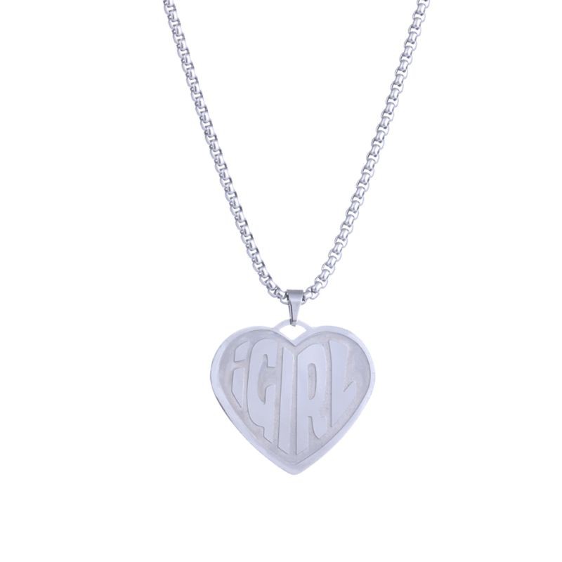 Bộ Dây Chuyền + Bông Tai Hình Trái Tim Bằng Thép Không Gỉ Cho Nữ