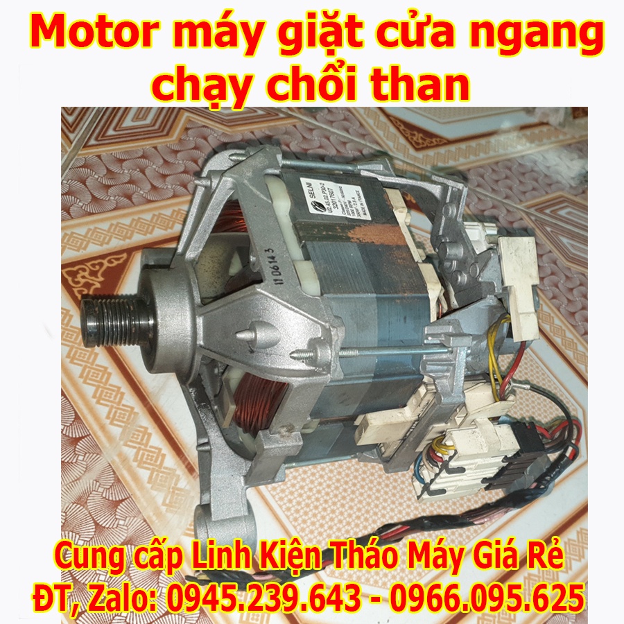 Motor máy giặt cửa ngang 32017607 Panasonic Electrolux chạy chổi than nặng 5kg