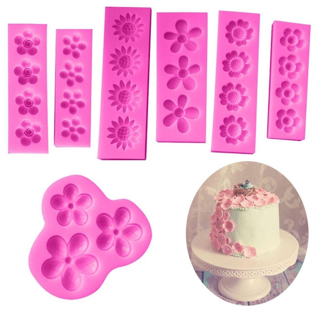 Khuôn Làm Kẹo Đường Hình Hoa Cúc Mini Trang Trí Bánh Kem DIY