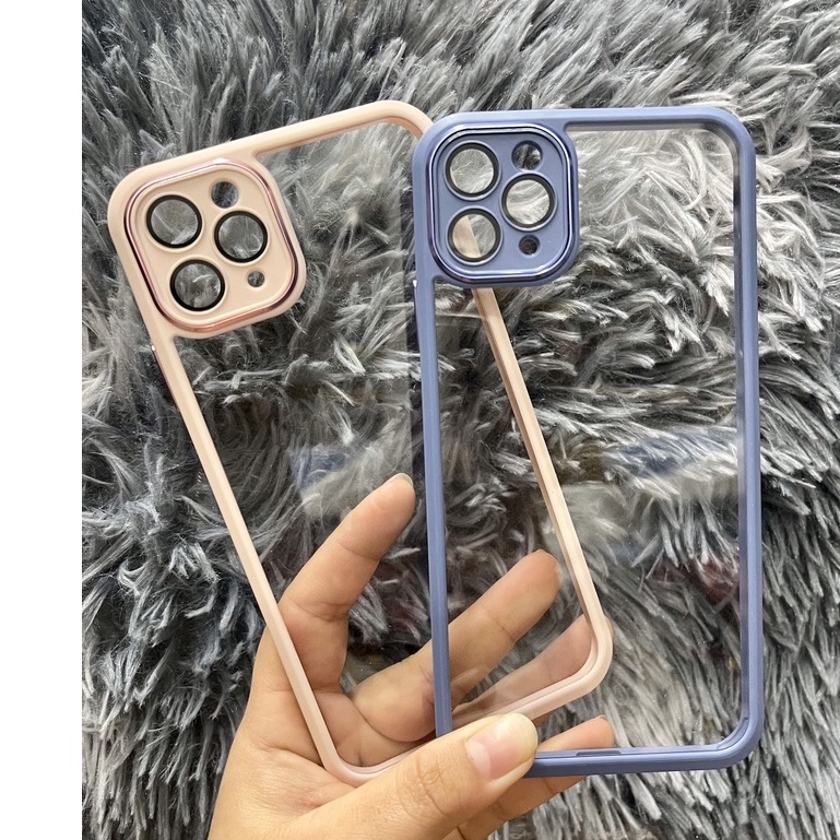 CHÍNH HÃNG Ốp X&amp;M LƯNG TRONG cứng chống ố viền màu bảo vệ Camera iPhone 11 12 13 / MINI / PRO / MAX