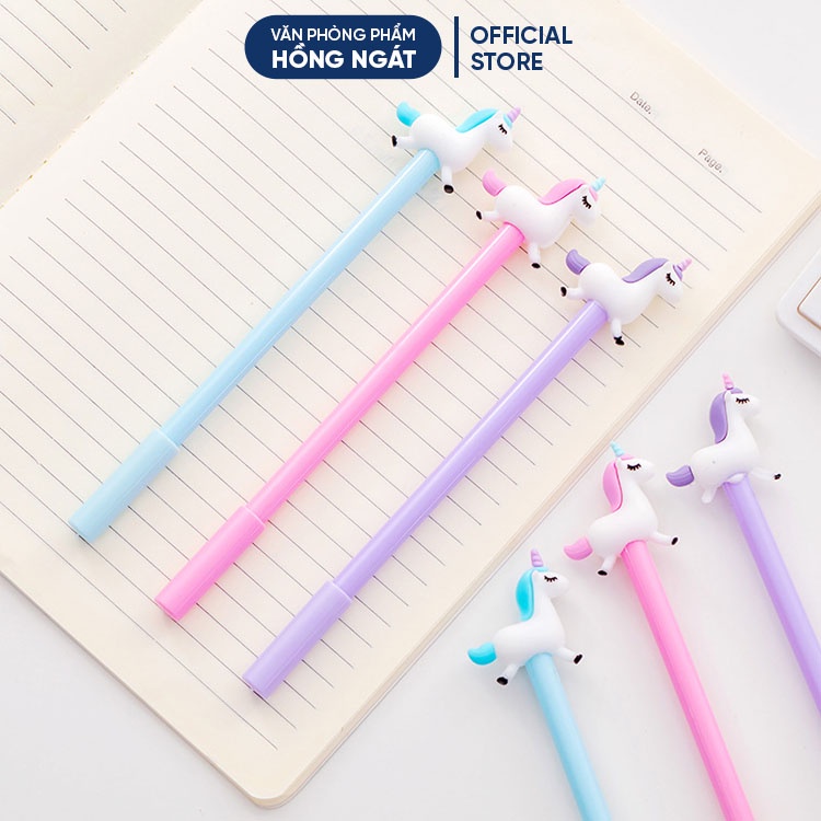 Bút bi cute ngựa pony, bút bi nước mực gel đen ngòi 0.5mm nhiều màu dễ thương đồ dùng học tập văn phòng phẩm B21