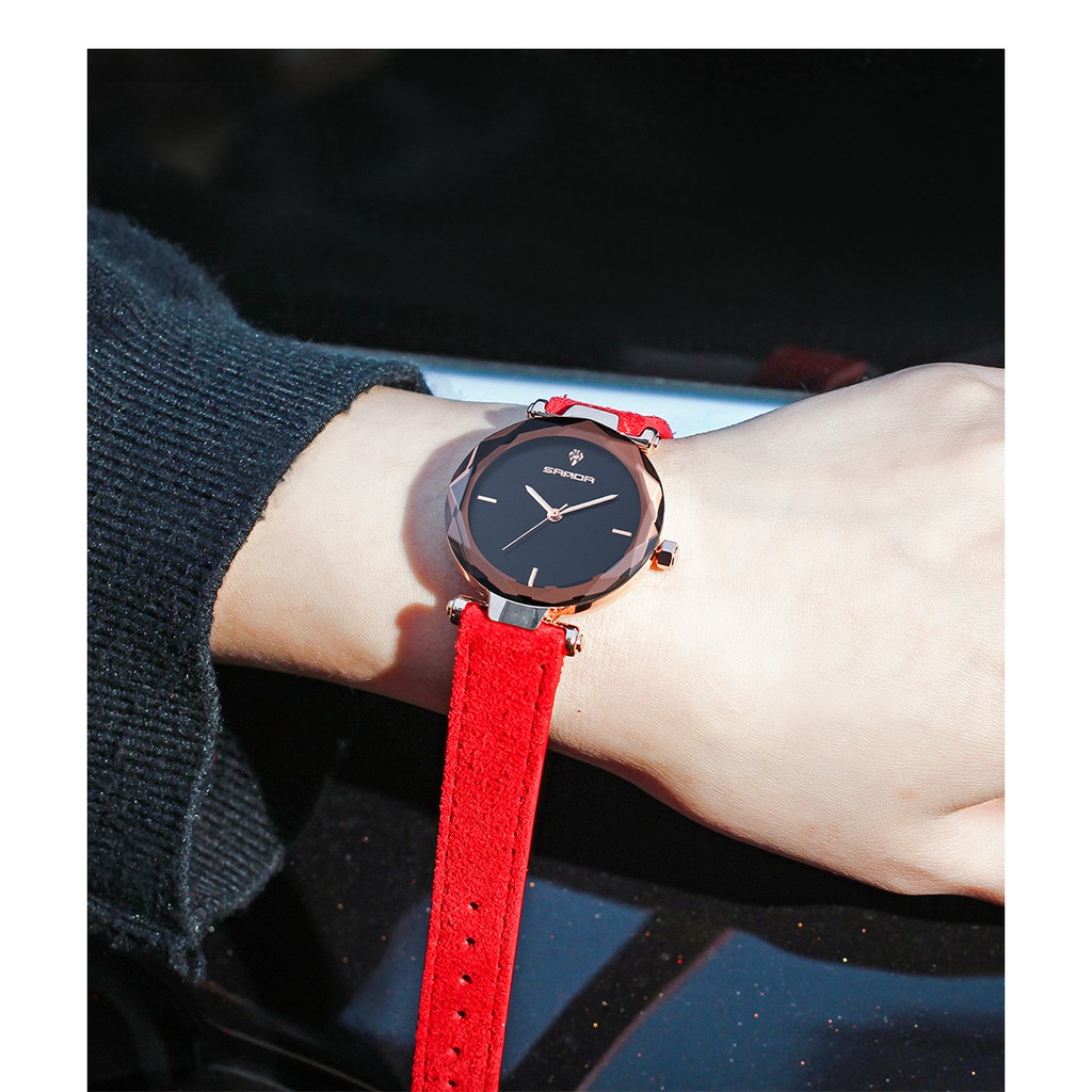 Đồng hồ nữ SANDA JAPAN dây da lộn cao cấp đủ màu