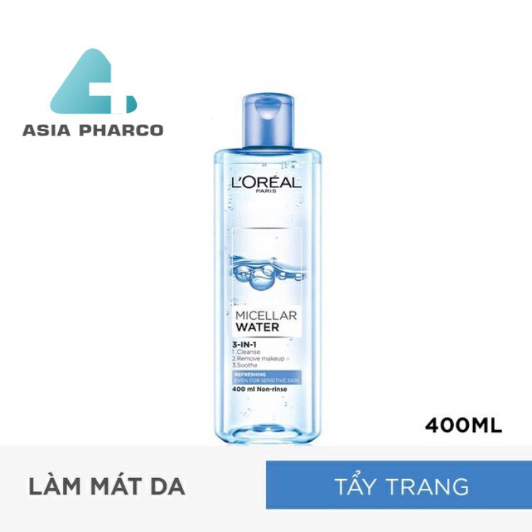 Nước tẩy trang L'Oreal Paris 3-in-1 Micellar Water 95ml và 400ml