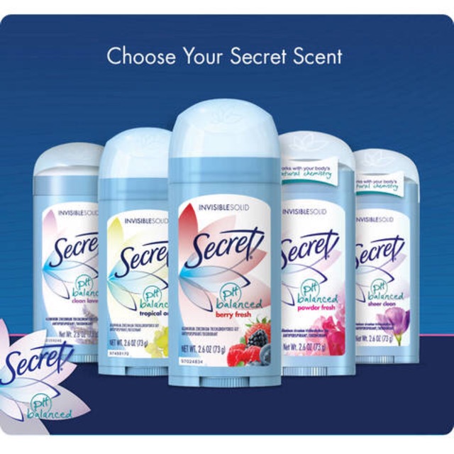 CHERRY Lăn Nách Khử Mùi Secret USA Cho Nữ Invisible Solid (Mùi Ngẫu Nhiên)