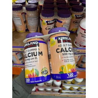 🍊 Kẹo dẻo Calcium for Aldult 500mg with Vitamin D3 của Kirkland Mỹ.