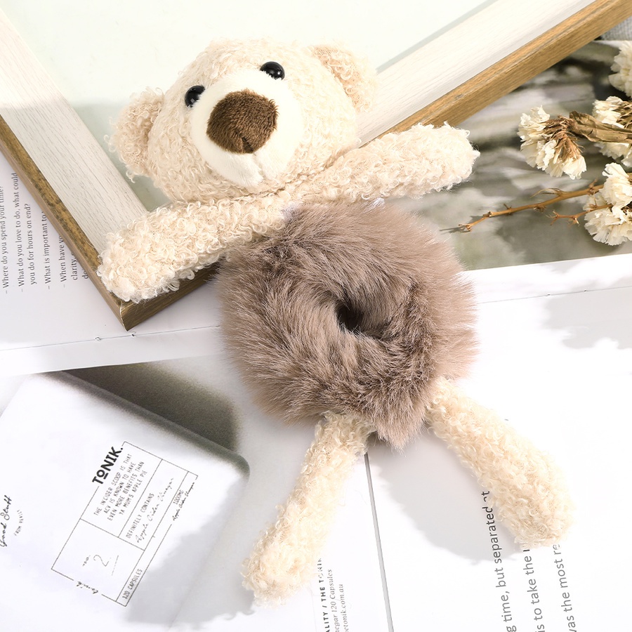 Dây thun cột tóc hình thỏ / gấu nhồi bông dễ thương cho nữ