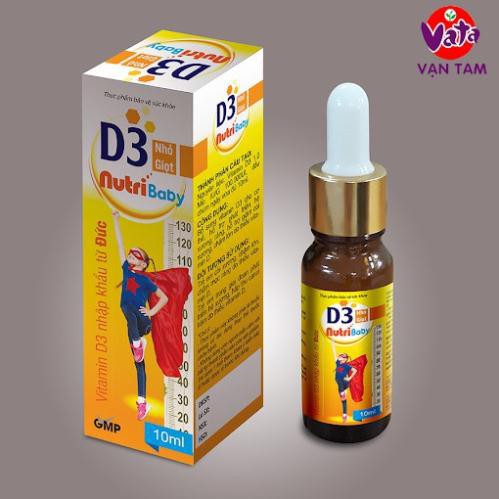 Canxi D3 NutriBaby-Canxi cho bé từ 0 tháng tuổi, giúp bổ sung vitamin D3 cho trẻ phát triển hệ xương, răng