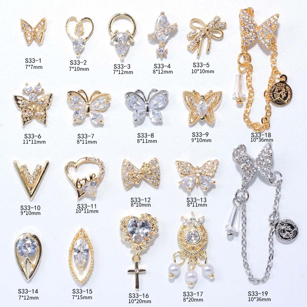 CHARMS Bộ Phụ Kiện Trang Trí Móng Tay 3d Xinh Xắn