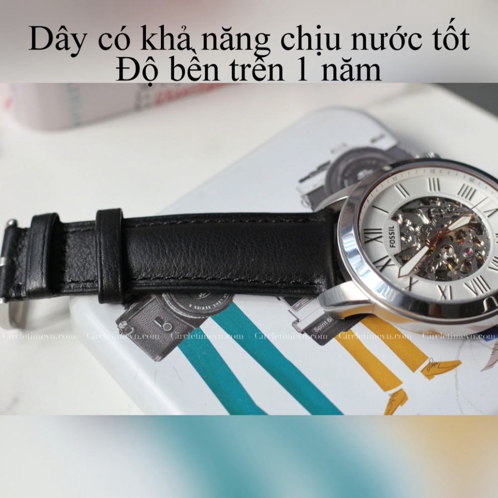 [G02] Dây da đồng hồ đủ size cực mềm, chống nước tốt, chính hng4 Italy S023