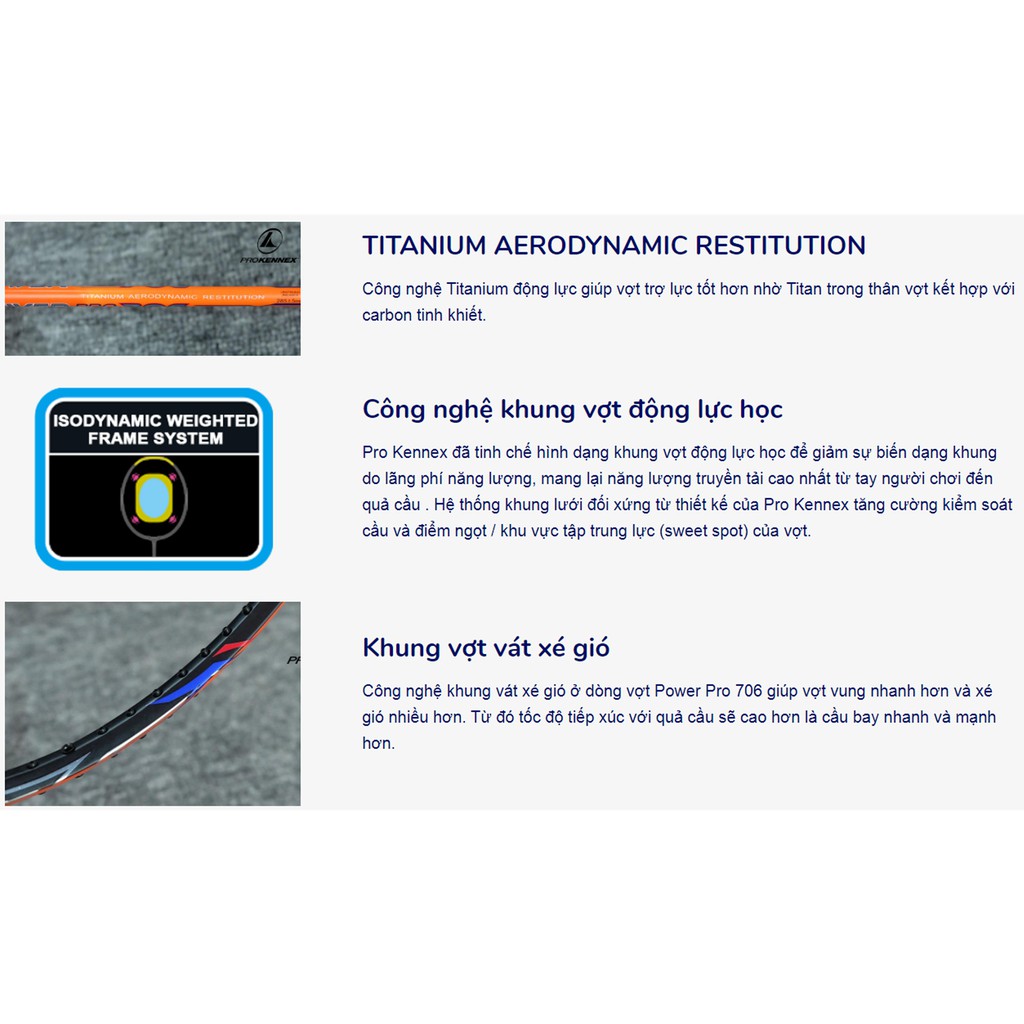 Vợt cầu lông ProKennex POWER PRO 706 1 Vợt 1 Túi