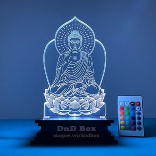 [HCM] Đèn led 3D hình Phật A Di Đà - Mẫu hình ngồi - DnD Box