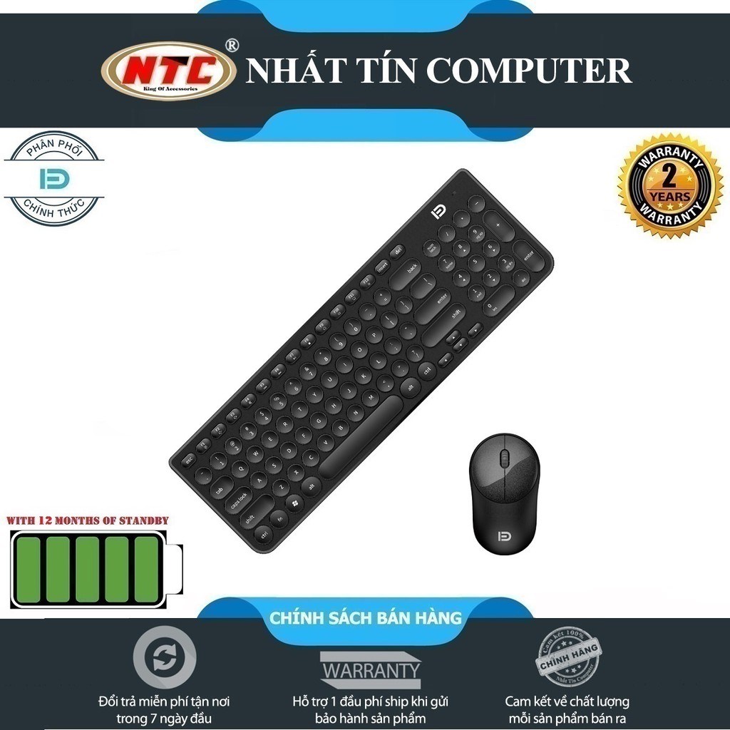 Combo Bàn phím và chuột không dây Wireless FD iK6630 pin dùng đến 12 T (3 màu)
