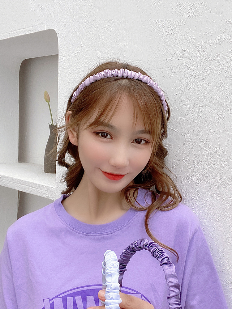 Băng đô vải satin xếp ly thời trang Hàn Quốc thanh lịch dễ phối đồ cho nữ
