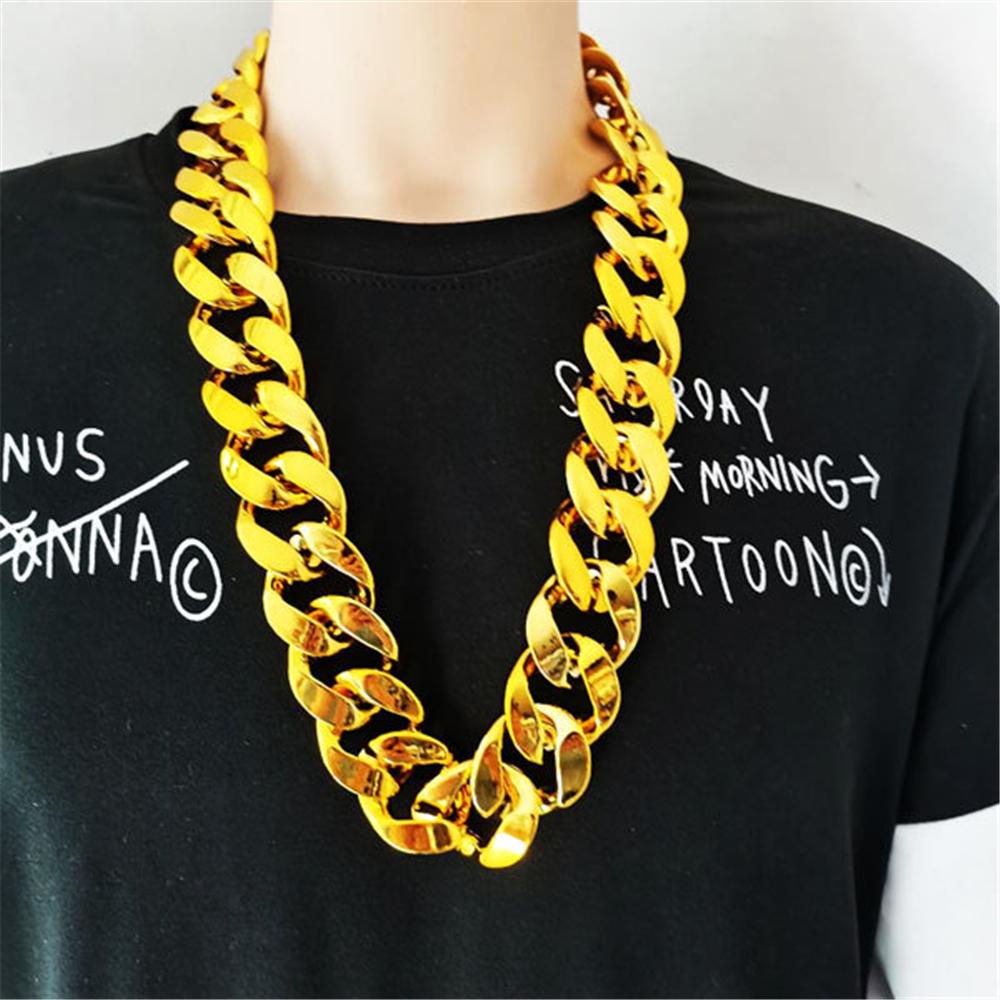 Dây chuyền vàng mô phỏng lớn vòng cổ hiphop Đạo cụ hiệu suất nhựa