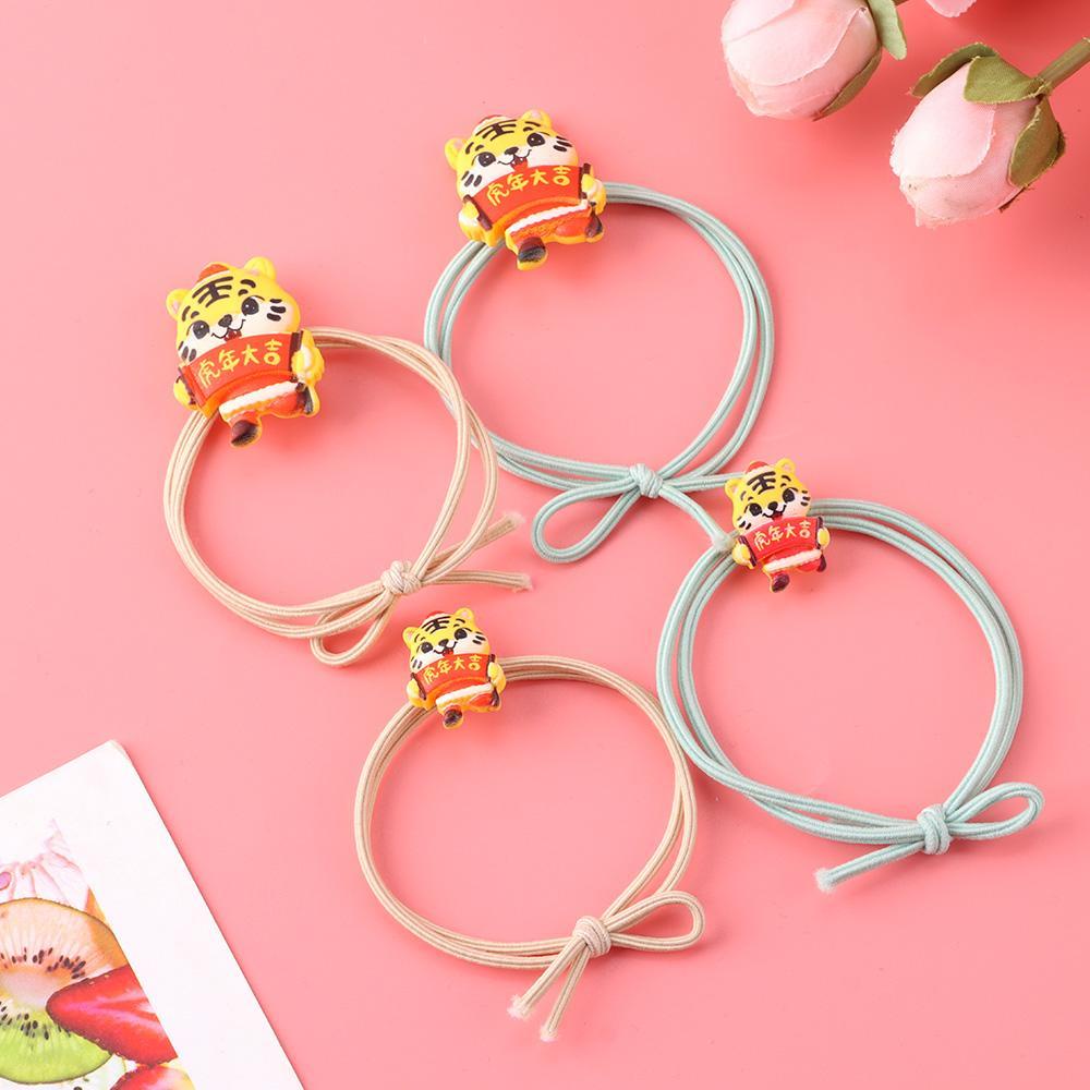 Dây Cột Tóc Co Giãn Hình Chú Hổ Xinh Xắn Cho Bé Gái