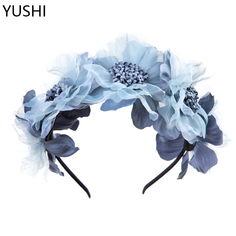 Băng Đô Cài Tóc Đính Hoa Giả 4 Màu Sắc Sáng Tạo Dành Cho Bé Gái